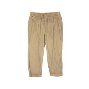 J.Crew Linen Cotton Blend Chinos Khaki Jogger Drawstring Pants Size 16
